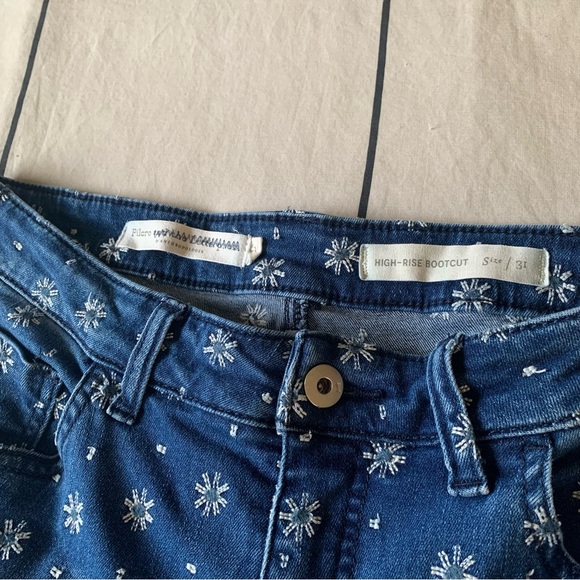 Pilcro by Anthropologie High Rise Bootcut Embroidered Jeans 31 - Picture 4 of 9